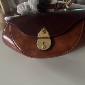 SHEIN Brown and Burgundy Crossbody Bag